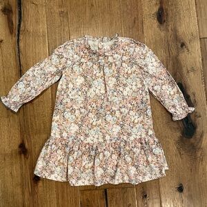 Janie and Jack Pink Floral Ruffle Dress